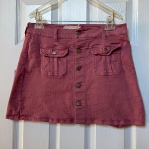 Altar'd State pink jean mini skirt size small EUC